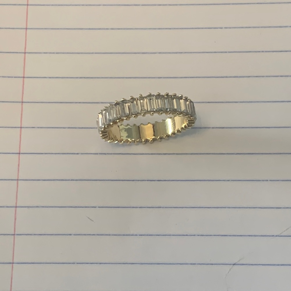 Baublebar Mini Alidia clear “diamond” crystal infinity band ring SZ10 gold.